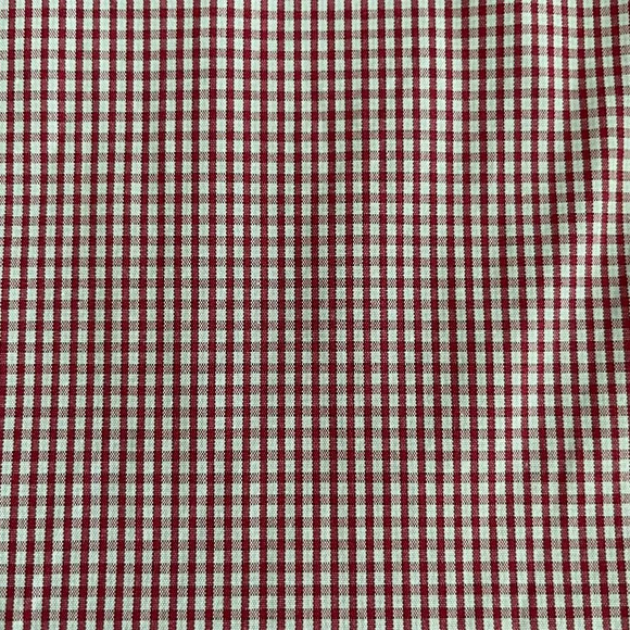 Harry Rosen Slim Lg Slv Button Down 100% Cotton Check Shirt Red + White Sz 16.5 - Picture 10 of 13